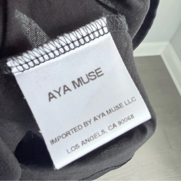 NWT AYA MUSE Scoop Tank Top Black XS Minimalist Semi Sheer Revolve - Picture 10 of 14